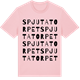 Pink Cotton t-shirt med Spjutatorpet ordlek t-shirt