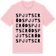 Pink Cotton t-shirt med Spjutseröd ordlek t-shirt