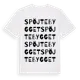 White t-shirt med Spöjtebygget ordlek t-shirt