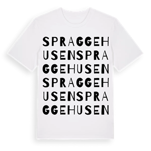 Spraggehusen ordlek t-shirt – ekologisk bomull t-shirt från Pinshirt