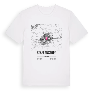 Staffanstorp karta t-shirt – ekologisk bomull t-shirt från Pinshirt