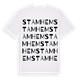 White t-shirt med Stamhem ordlek t-shirt