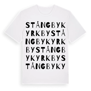 Stångby kyrkby ordlek t-shirt – ekologisk bomull t-shirt från Pinshirt