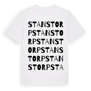 Stanstorp ordlek t-shirt – ekologisk bomull t-shirt från Pinshirt