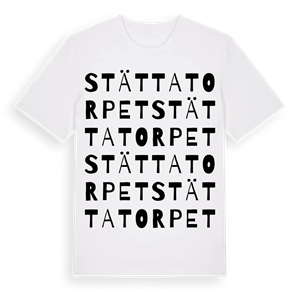Stättatorpet ordlek t-shirt – ekologisk bomull t-shirt från Pinshirt