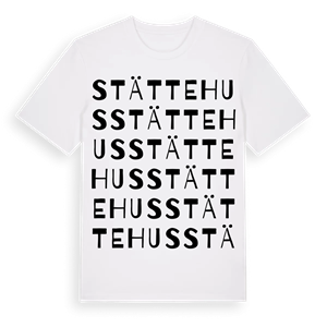 Stättehus ordlek t-shirt – ekologisk bomull t-shirt från Pinshirt