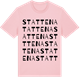 Pink Cotton t-shirt med Stattena ordlek t-shirt