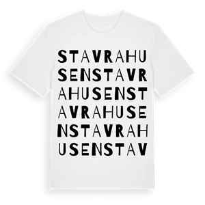 Stavrahusen ordlek t-shirt – ekologisk bomull t-shirt från Pinshirt