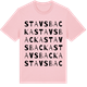 Pink Cotton t-shirt med Stavsbacka ordlek t-shirt