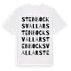 White t-shirt med Stenbocksvallar ordlek t-shirt