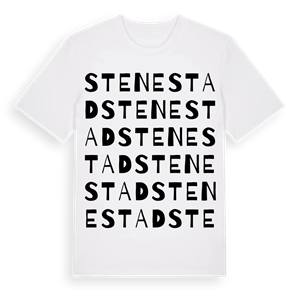 Stenestad ordlek t-shirt – ekologisk bomull t-shirt från Pinshirt