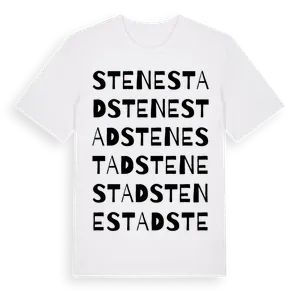 Stenestad ordlek t-shirt – ekologisk bomull t-shirt från Pinshirt