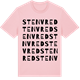 Pink Cotton t-shirt med Stenvred ordlek t-shirt