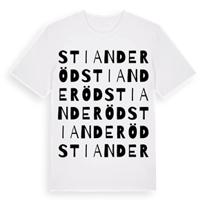 Stianderöd ordlek t-shirt – ekologisk bomull t-shirt från Pinshirt