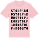 Pink Cotton t-shirt med Stolparöd ordlek t-shirt