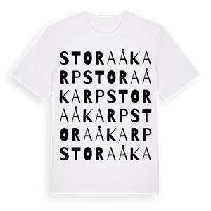 Stora Åkarp ordlek t-shirt – ekologisk bomull t-shirt från Pinshirt