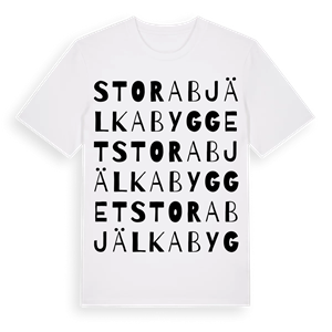 Stora Bjälkabygget ordlek t-shirt – ekologisk bomull t-shirt från Pinshirt
