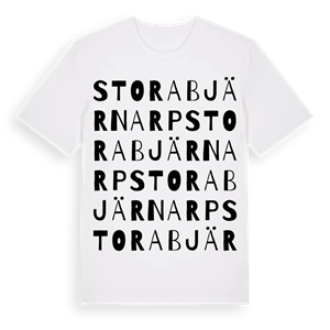 Stora Bjärnarp ordlek t-shirt – ekologisk bomull t-shirt från Pinshirt