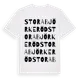 White t-shirt med Stora Björkeröd ordlek t-shirt