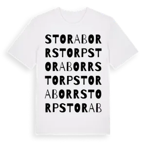 Stora Borrstorp ordlek t-shirt – ekologisk bomull t-shirt från Pinshirt