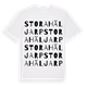 White t-shirt med Stora Häljarp ordlek t-shirt