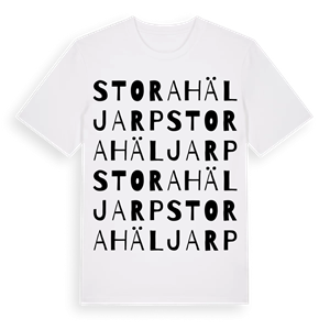 Stora Häljarp ordlek t-shirt – ekologisk bomull t-shirt från Pinshirt