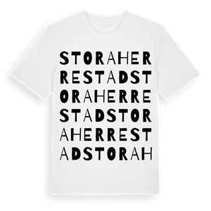 Stora Herrestad ordlek t-shirt – ekologisk bomull t-shirt från Pinshirt