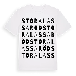Stora Lassaröd ordlek t-shirt – ekologisk bomull t-shirt från Pinshirt