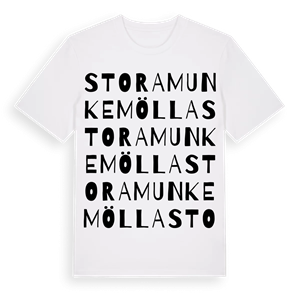 Stora Munkemölla ordlek t-shirt – ekologisk bomull t-shirt från Pinshirt