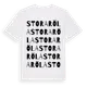 White t-shirt med Stora Röla ordlek t-shirt