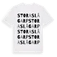 White t-shirt med Stora Slågarp ordlek t-shirt