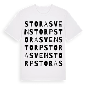 Stora Svenstorp ordlek t-shirt – ekologisk bomull t-shirt från Pinshirt