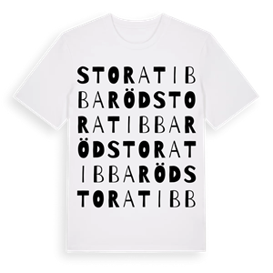 Stora Tibbaröd ordlek t-shirt – ekologisk bomull t-shirt från Pinshirt