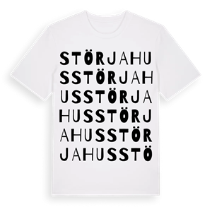 Störjahus ordlek t-shirt – ekologisk bomull t-shirt från Pinshirt