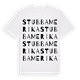 White t-shirt med Stubbamerika ordlek t-shirt