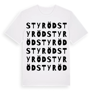 Styröd ordlek t-shirt – ekologisk bomull t-shirt från Pinshirt