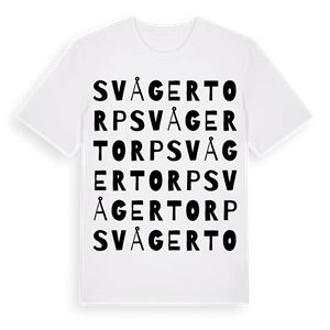 Svågertorp ordlek t-shirt – ekologisk bomull t-shirt från Pinshirt