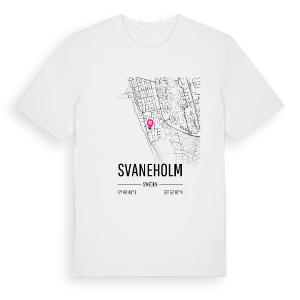 Svaneholm karta t-shirt – ekologisk bomull t-shirt från Pinshirt