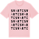 Pink Cotton t-shirt med Svarte ordlek t-shirt