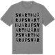 Mid Heather Gray t-shirt med Svarthjärup ordlek t-shirt