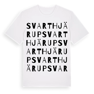 Svarthjärup ordlek t-shirt – ekologisk bomull t-shirt från Pinshirt