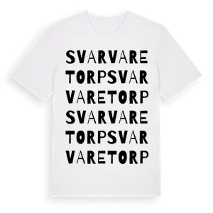 Svarvaretorp ordlek t-shirt – ekologisk bomull t-shirt från Pinshirt