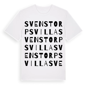 Svenstorps villa ordlek t-shirt – ekologisk bomull t-shirt från Pinshirt
