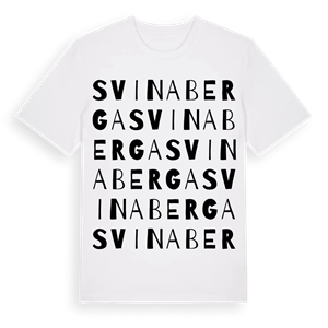 Svinaberga ordlek t-shirt – ekologisk bomull t-shirt från Pinshirt