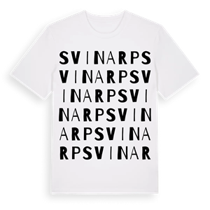 Svinarp ordlek t-shirt – ekologisk bomull t-shirt från Pinshirt