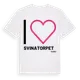 White t-shirt med Jag älskar Svinatorpet t-shirt stort tryck