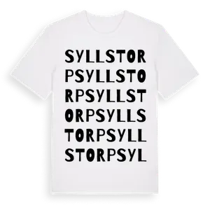 Syllstorp ordlek t-shirt – ekologisk bomull t-shirt från Pinshirt