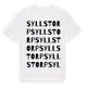 White t-shirt med Syllstorp ordlek t-shirt