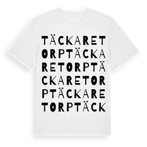 Täckaretorp ordlek t-shirt – ekologisk bomull t-shirt från Pinshirt