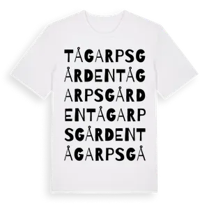 Tågarpsgården ordlek t-shirt – ekologisk bomull t-shirt från Pinshirt